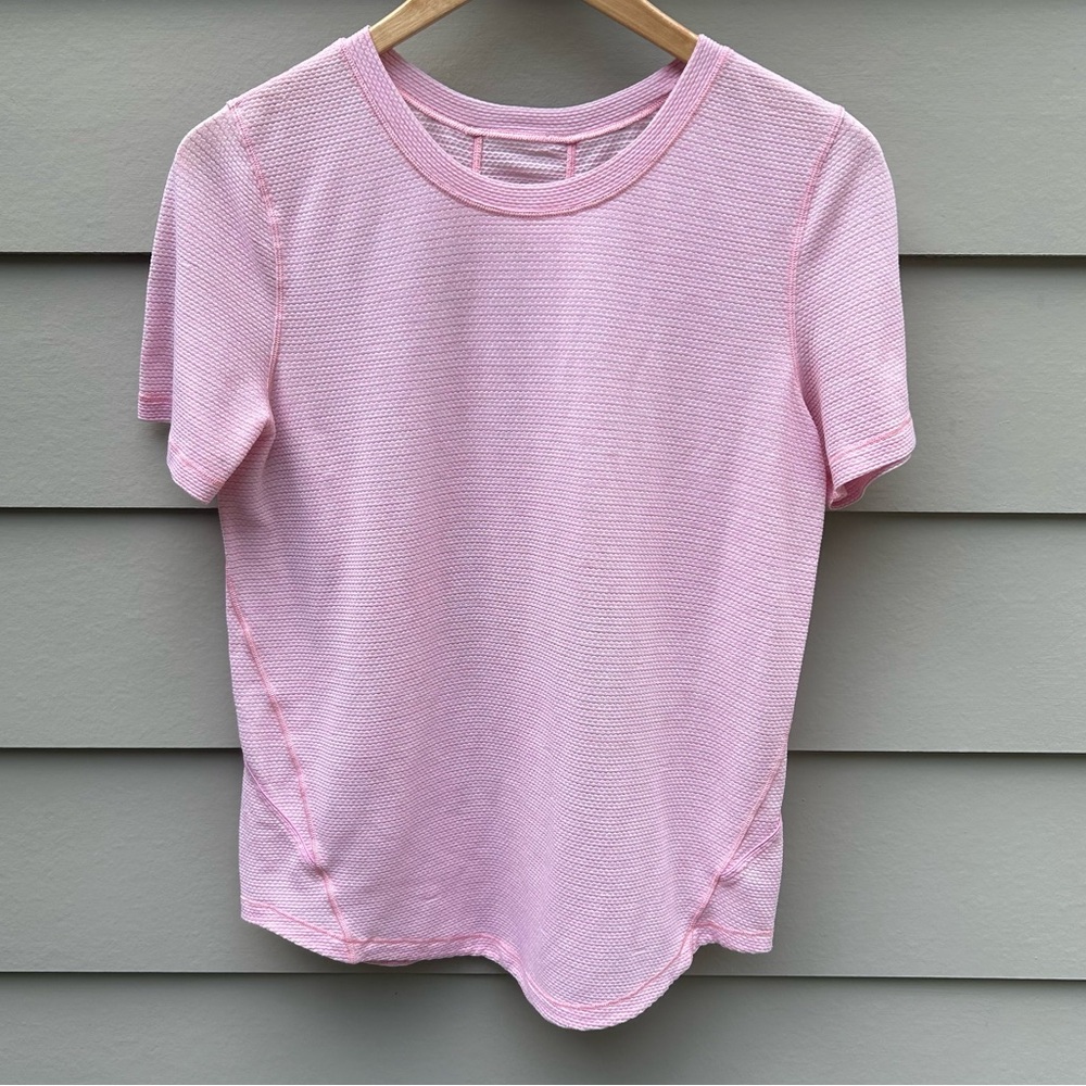 Lululemon Pink Textured Athletic T-Shirt
